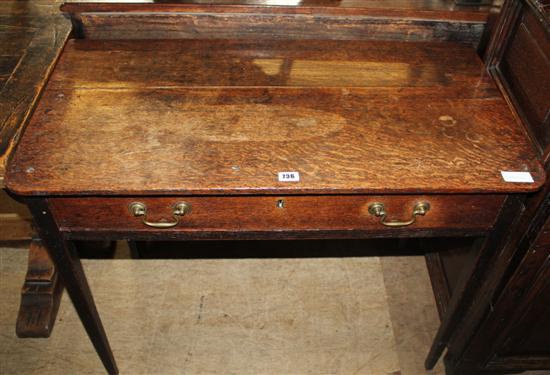 Oak side table with drop leaf